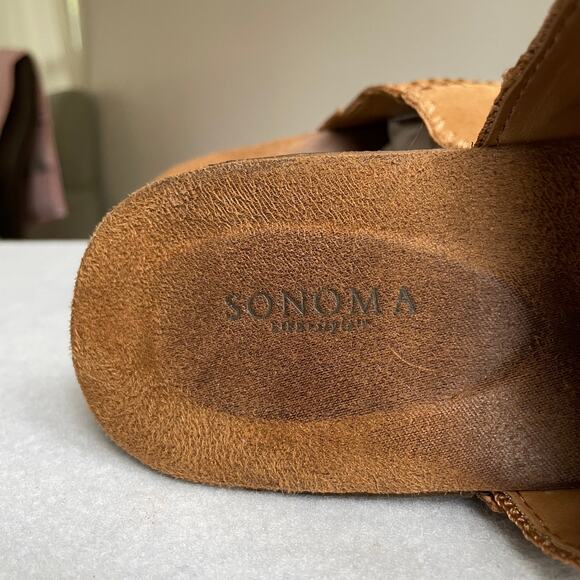 Sonoma Juliette Clog Mules Womens 9.5 Brown Suede Patchwork Leather Western Boho - Picture 10 of 12